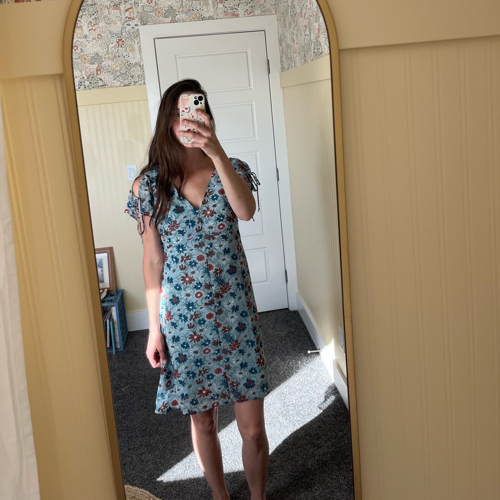 Madewell Floral Blue Dress Size 2